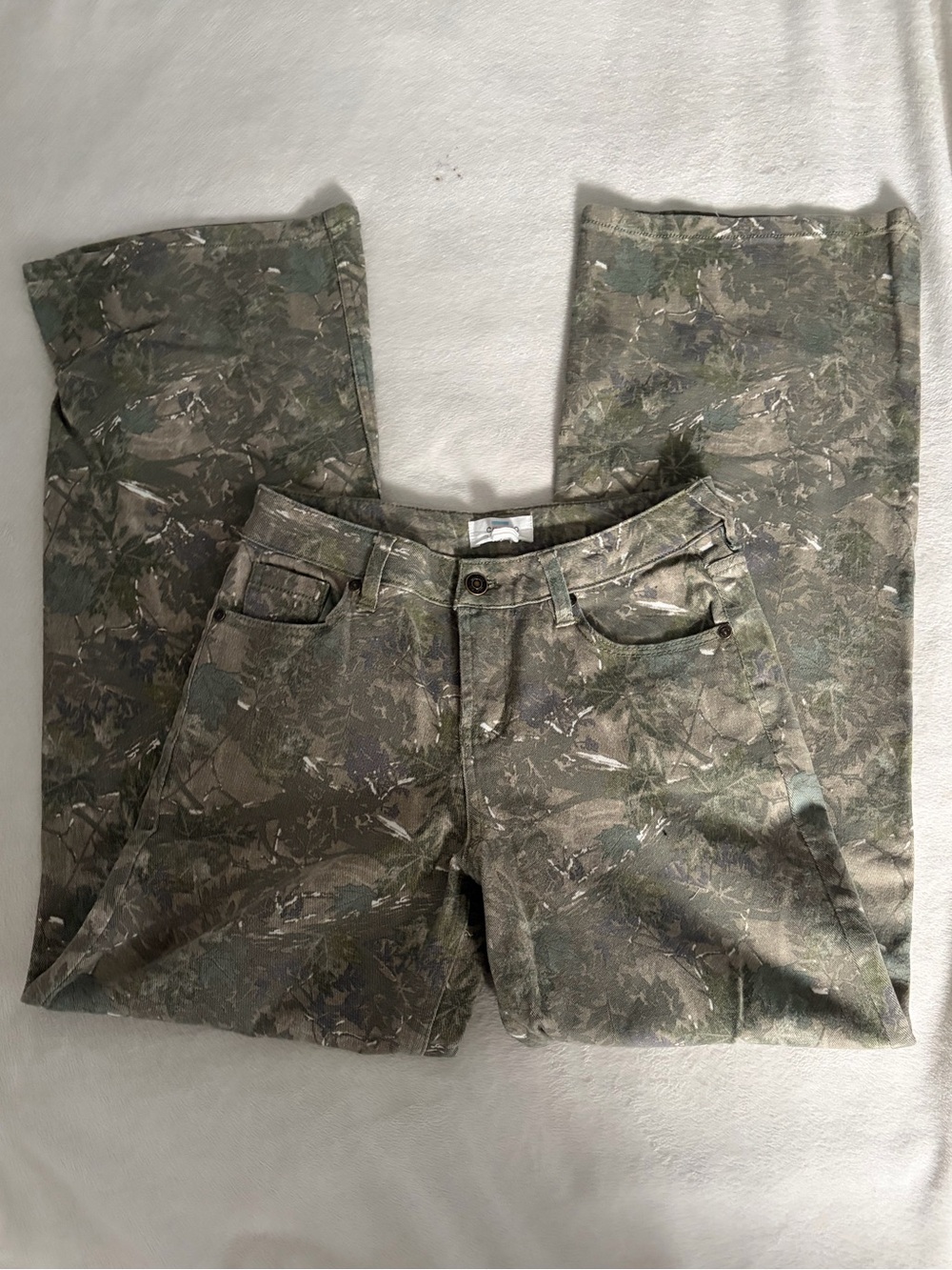 Wide Leg Camo Jeans - Size 1